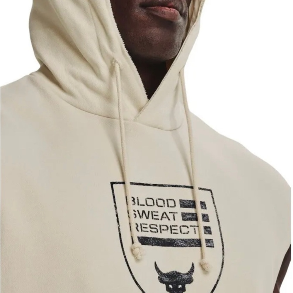 Under Armour Men's Project Rock Heavyweight Terry Sleeveless Hoodie 1370462-279 - Picture 2 of 8